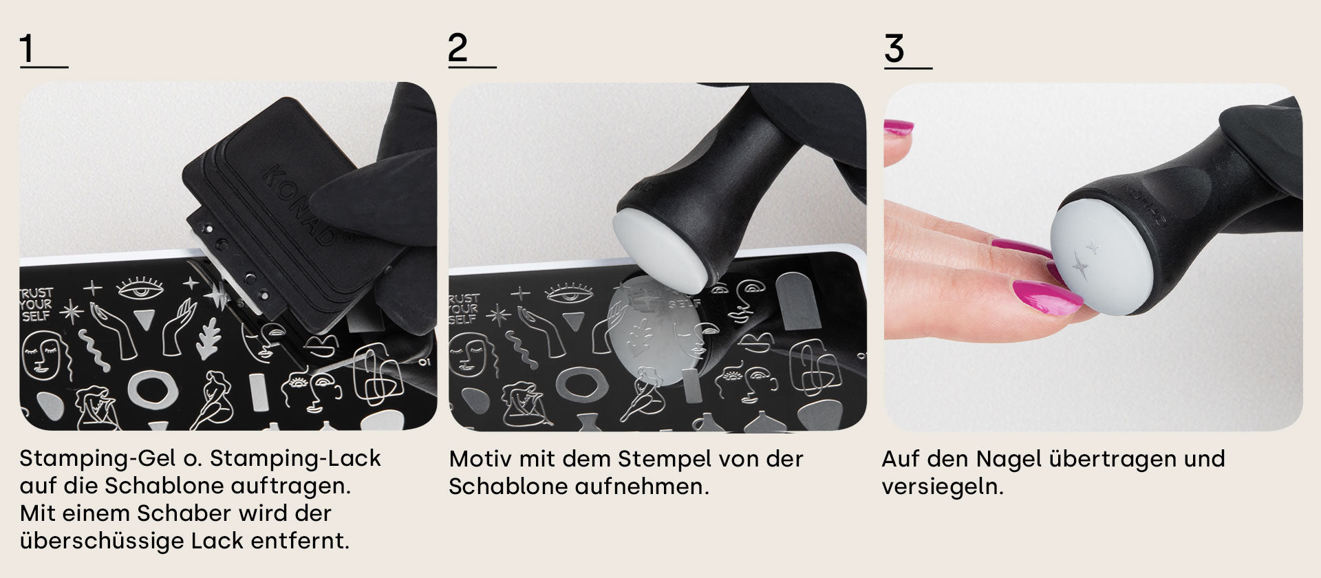 Konad 1-Way-Stempel Set "black"