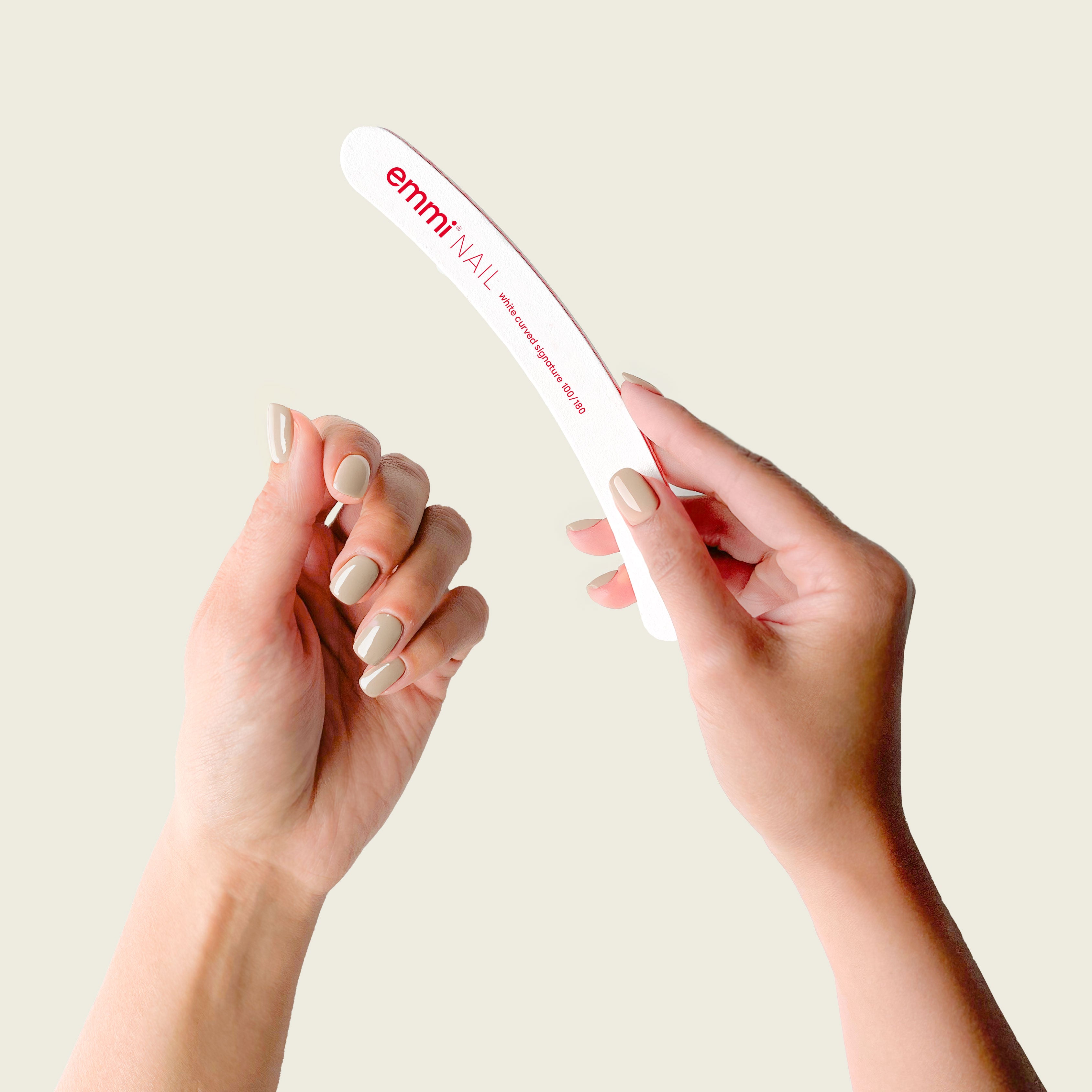 Ergonomicfeile white curved signature 100/180