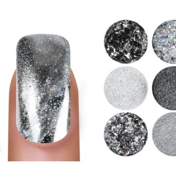 Emmi Nailart Powder-Set Silver