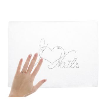 Handtuch mit Strasssteinen "I love nails"